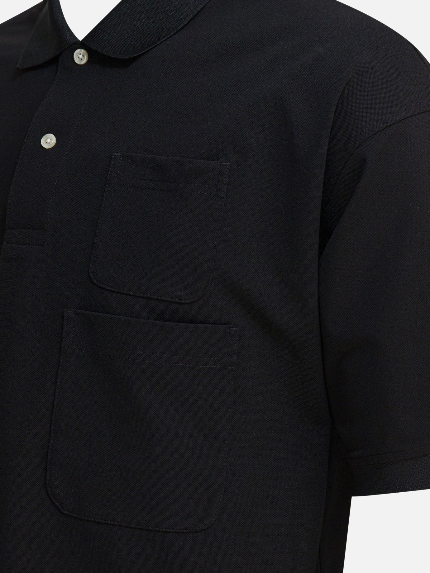 Polo shirts with buttons Solid colour  Black - Daiwa Pier 39 Men | PDP | VIETTI Online Store | thumbnail_4