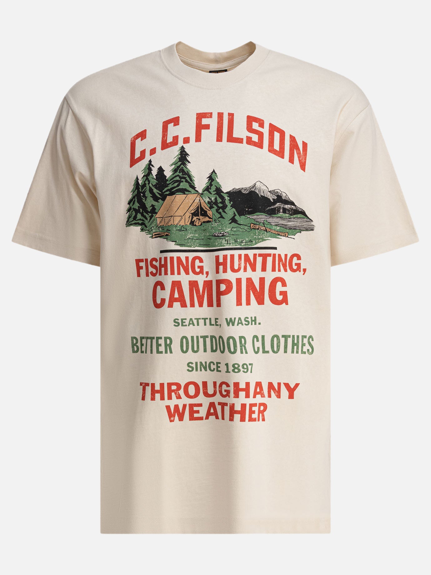 T-shirt girocollo Print  Beige - Filson Uomo | PDP | VIETTI Online Store | Zoom-Modal
