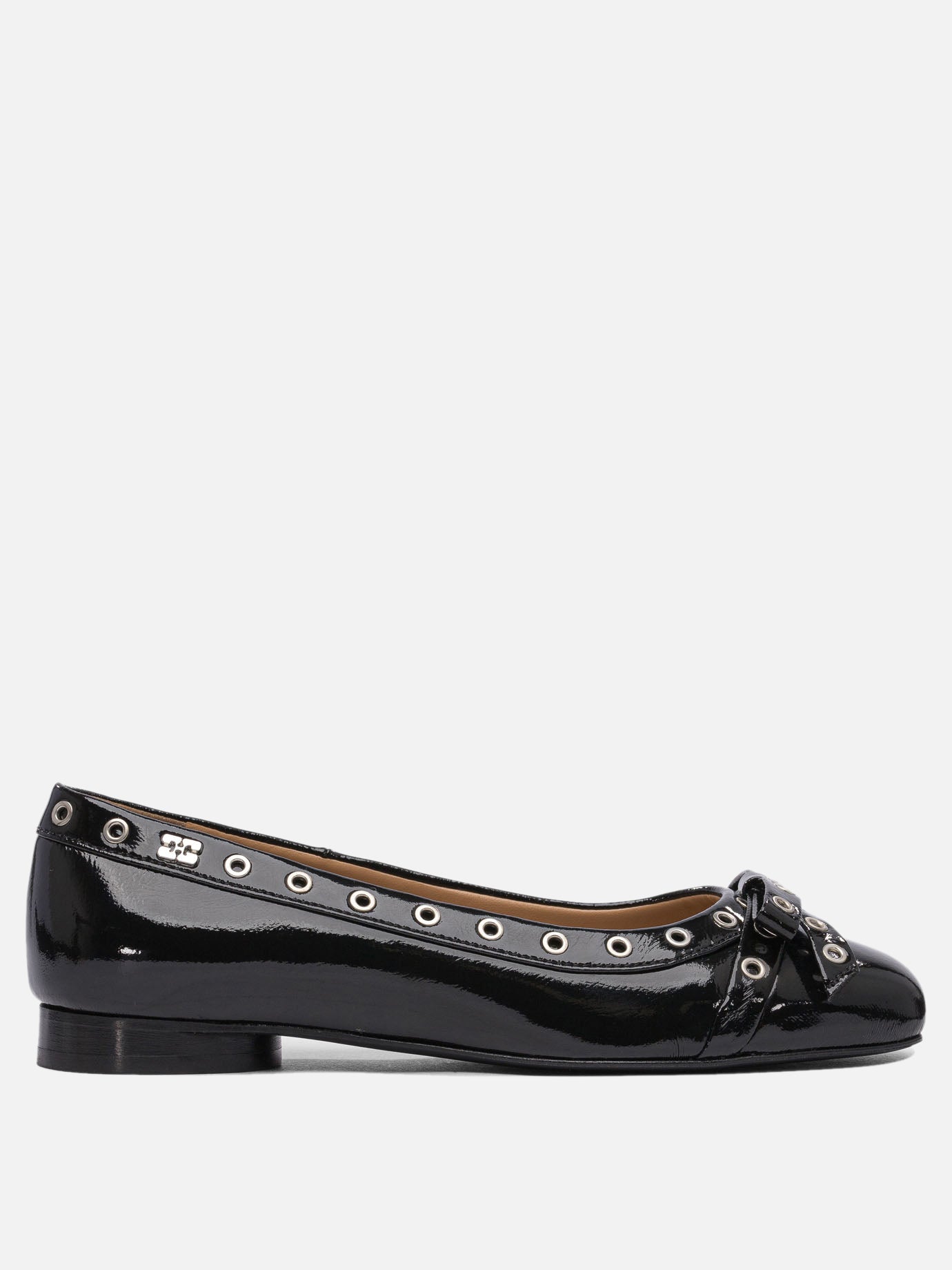 Ganni Ballerine con fiocco e occhielli 16542249_37 Black thumbnail_1