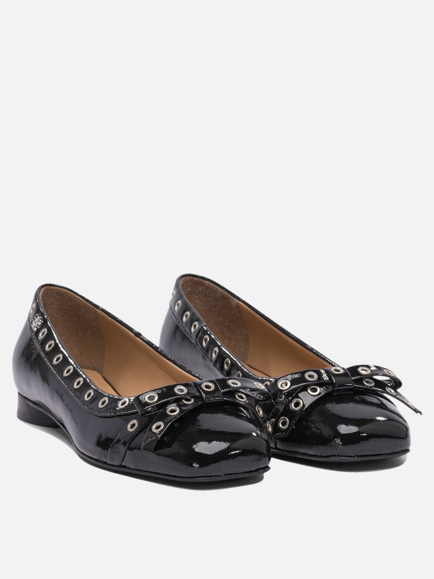 Ganni Ballerine con fiocco e occhielli 16542249_37 Black thumbnail_2