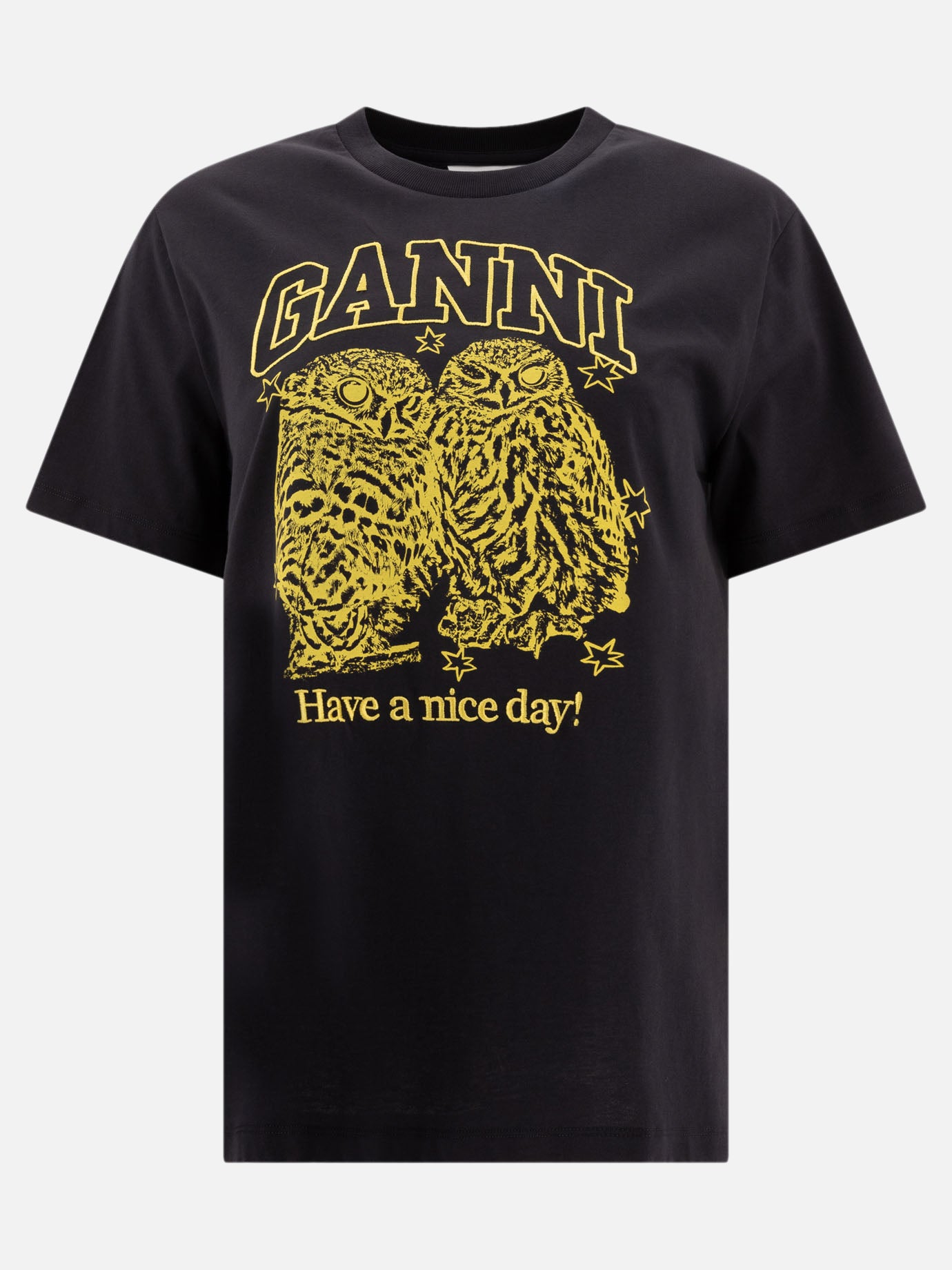 Crewneck t-shirts Logo  Black - Ganni Women | PDP | VIETTI Online Store | thumbnail