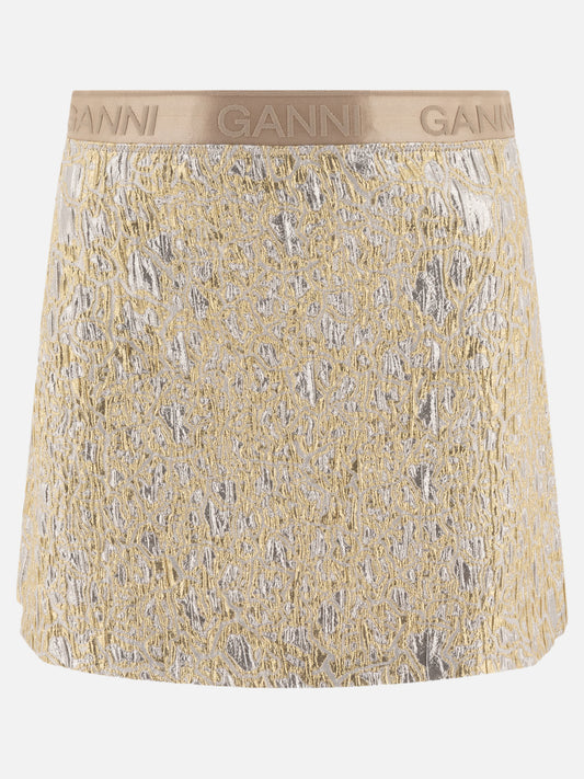 Ganni Minigonna oro e argento 18624666_34 Gold 1