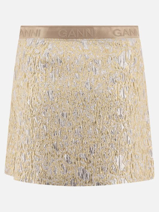 Ganni Minigonna oro e argento 18624666_34 Gold 2