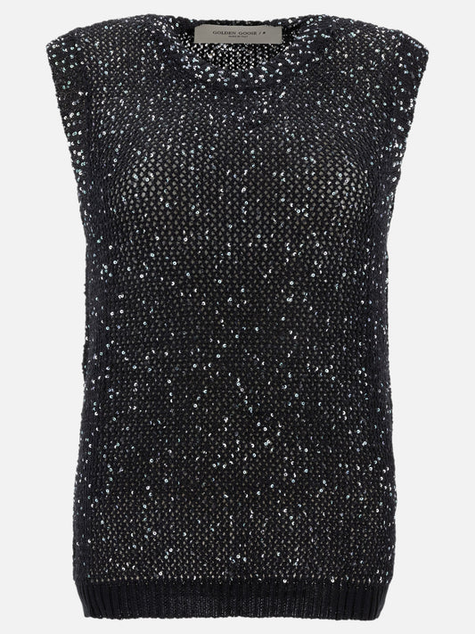 Golden Goose Knit top with sequins 16021184_XS Black 1