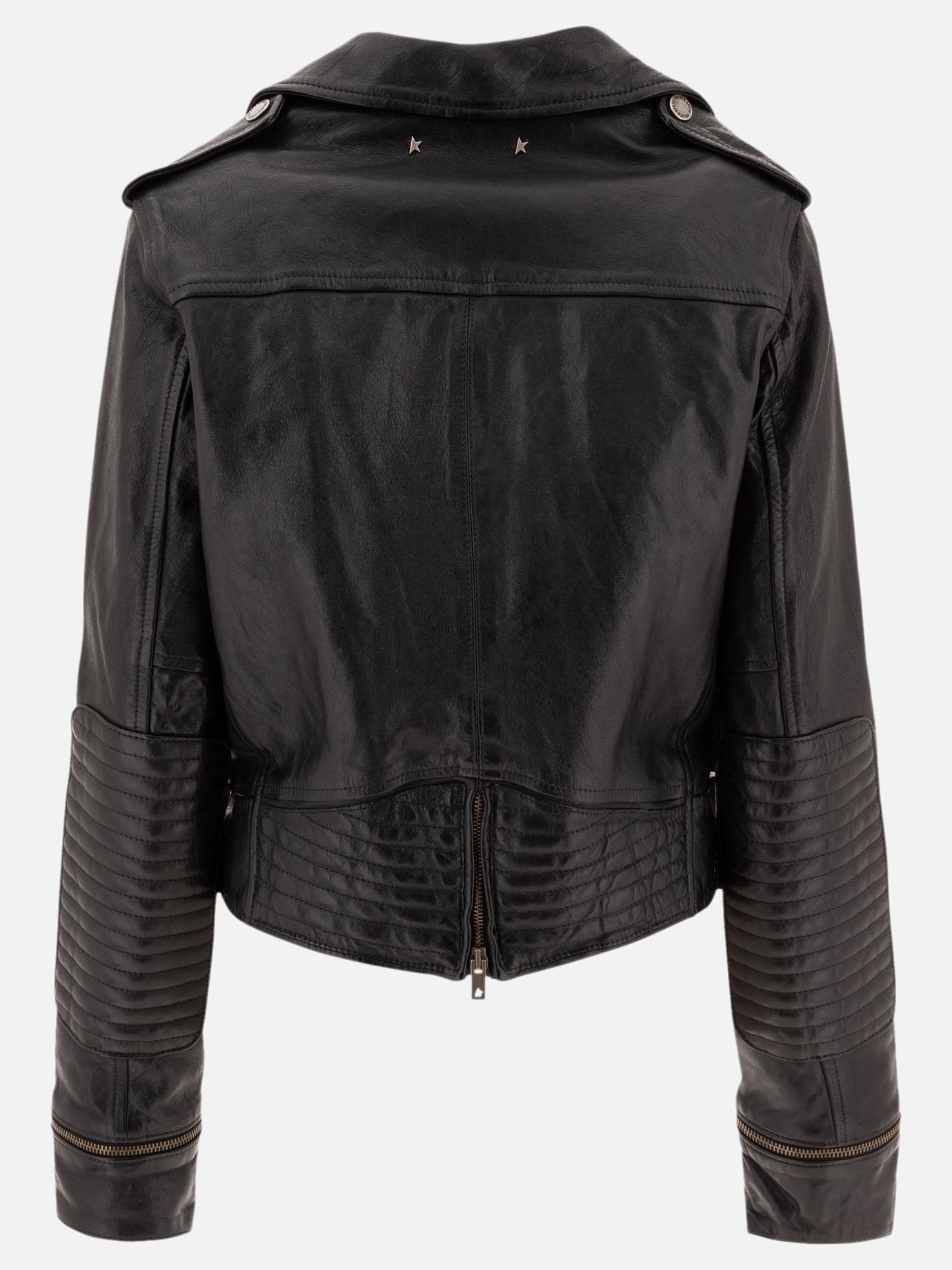 Golden Goose Leather biker jacket Black