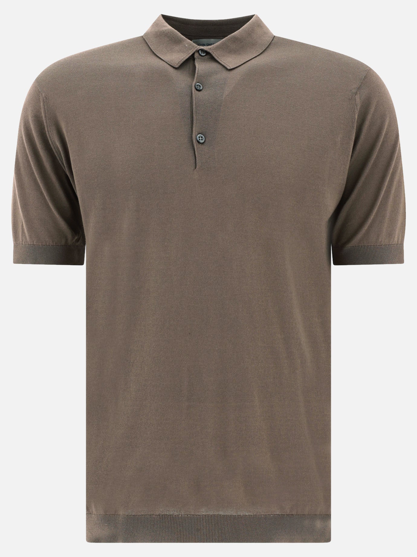 Polo shirts with buttons Solid colour  Brown - John Smedley Men | PDP | VIETTI Online Store | Zoom-Modal
