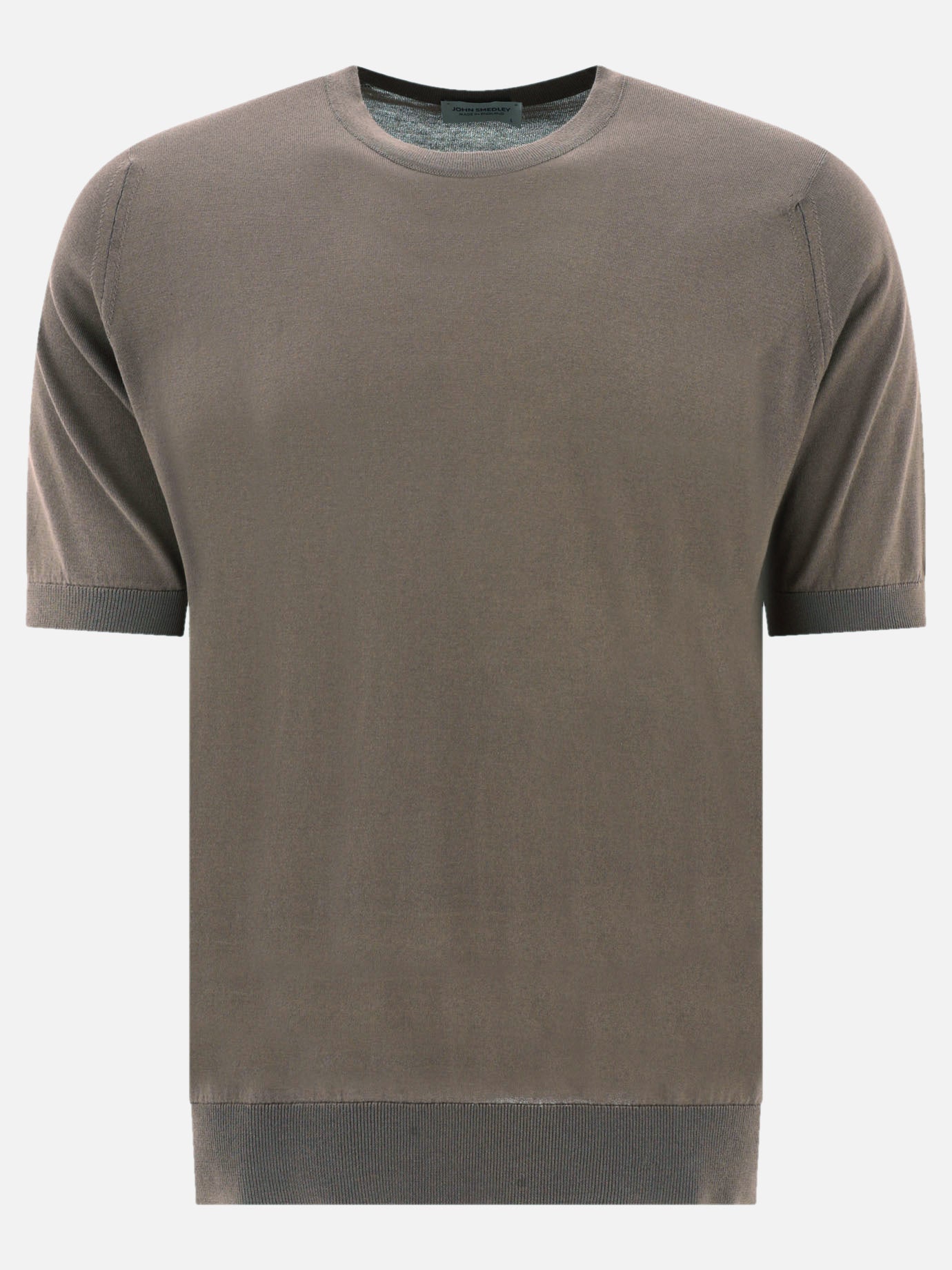 Crewneck t-shirts Solid colour  Beige - John Smedley Men | PDP | VIETTI Online Store | thumbnail
