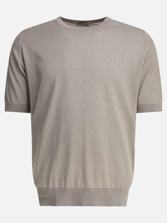 Crewneck t-shirts Solid colour  Grey - John Smedley Men | PLP | VIETTI Online Store 
