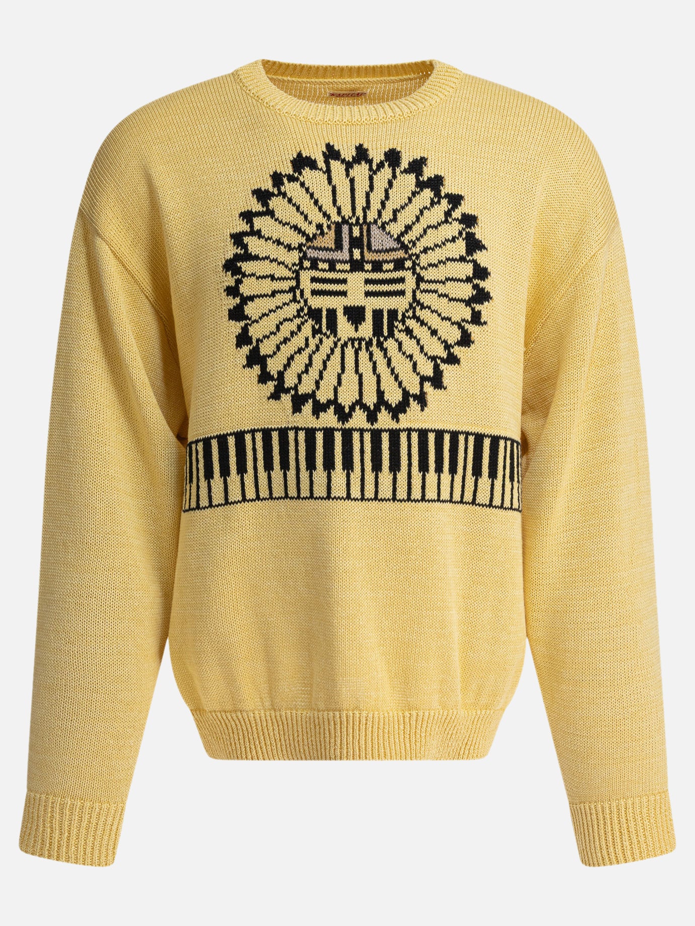 KAPITAL "Piano & Sun Face" Sweater Yellow