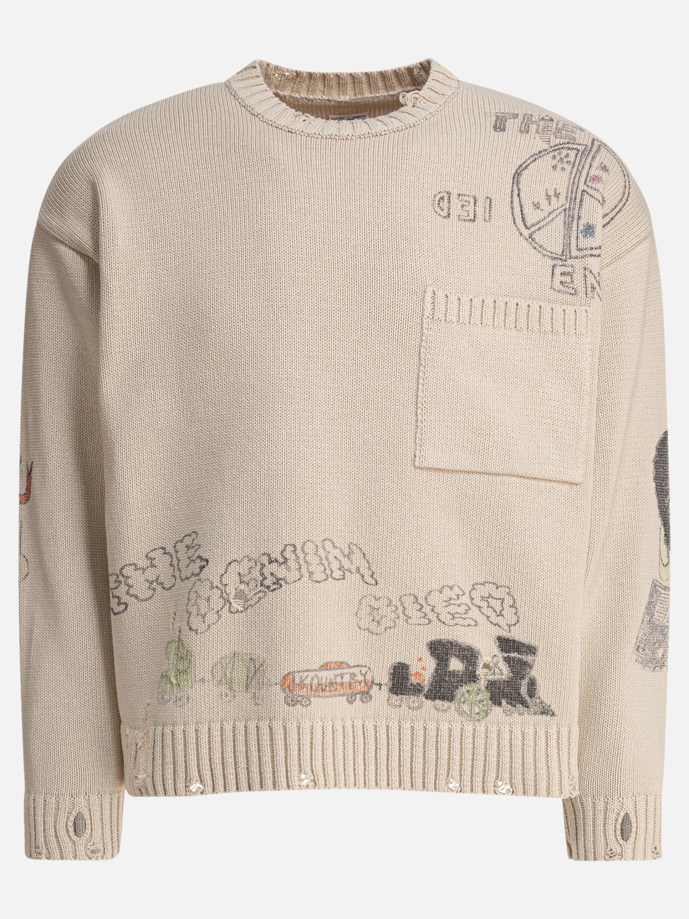 Maglioni girocollo Print  Beige - KAPITAL Uomo | PDP | VIETTI Online Store | thumbnail