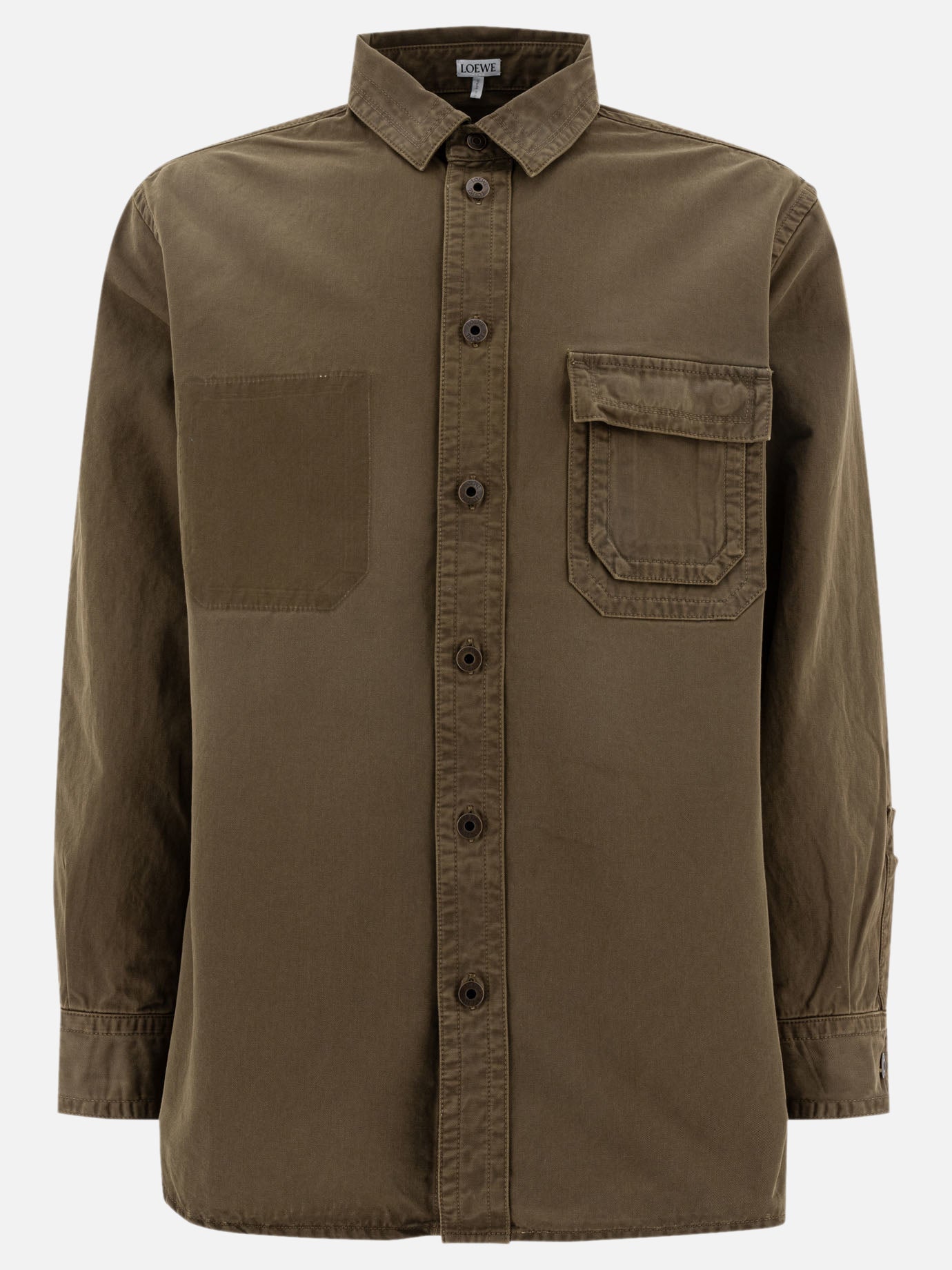 Loewe Giacca overshirt in cotone 13887956_39 Green thumbnail_1