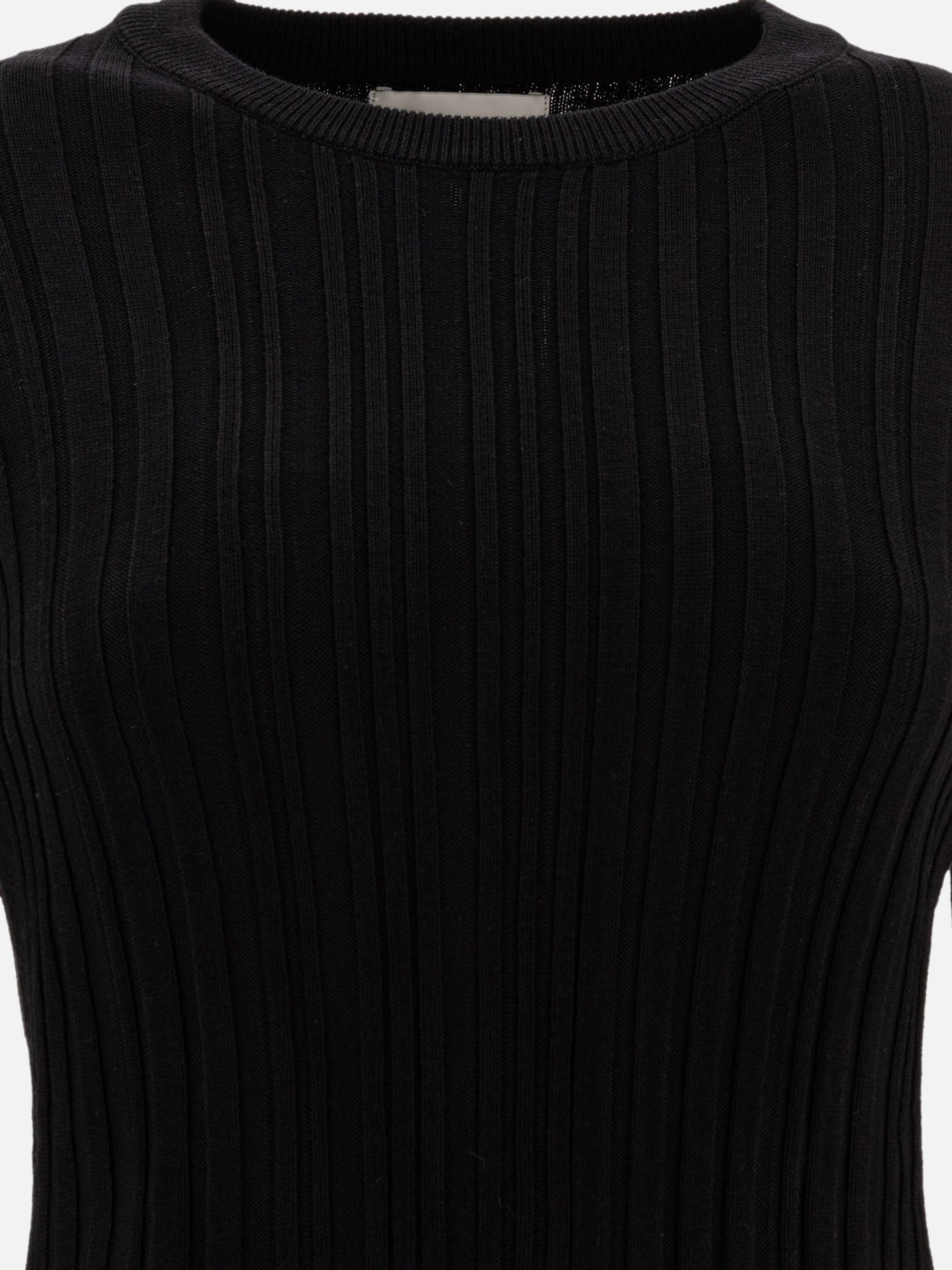 Crewneck t-shirts Solid colour  Black - Loulou Studio Women | PDP | VIETTI Online Store | thumbnail_3