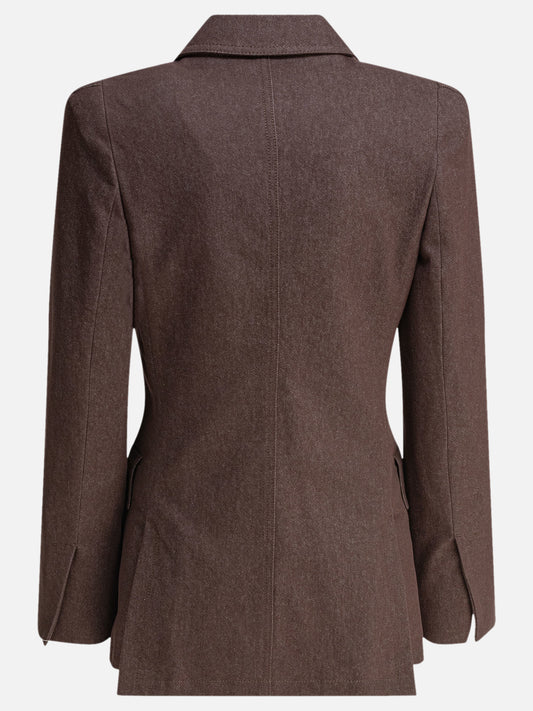 Max Mara Blazer in cotone effetto denim 14297984_38 Brown 2