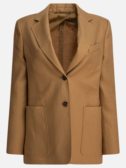 Max Mara Single-breasted linen blazer 12329406_40 Beige 1