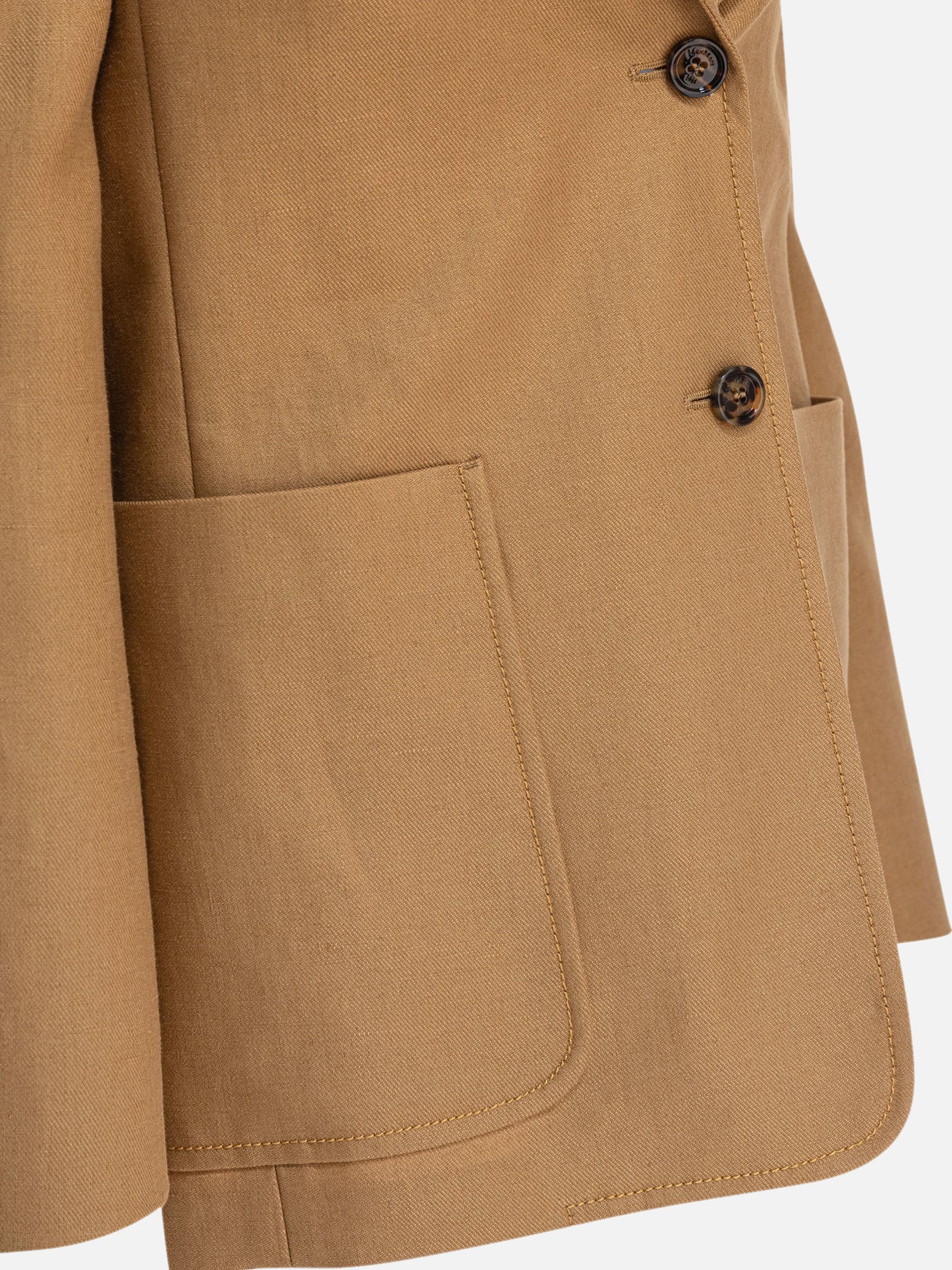 Max Mara Single-breasted linen blazer Beige