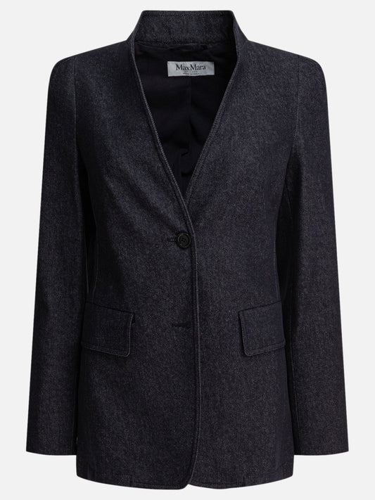 Max Mara Denim-effect blazer 19540563_40 Blue 1