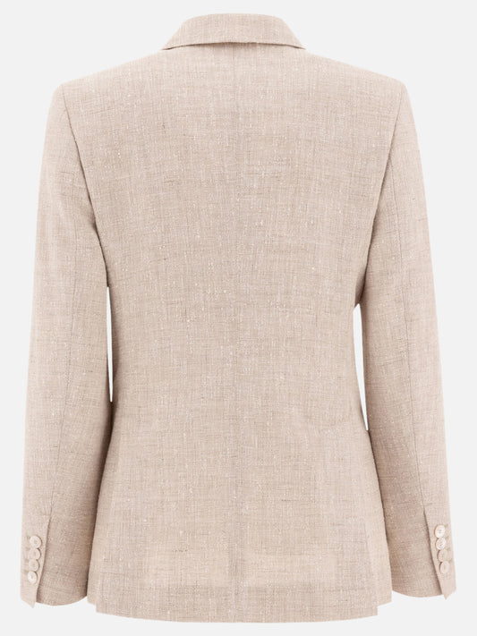 Max Mara Double-breasted blazer in frisé 13289072_38 Beige 2