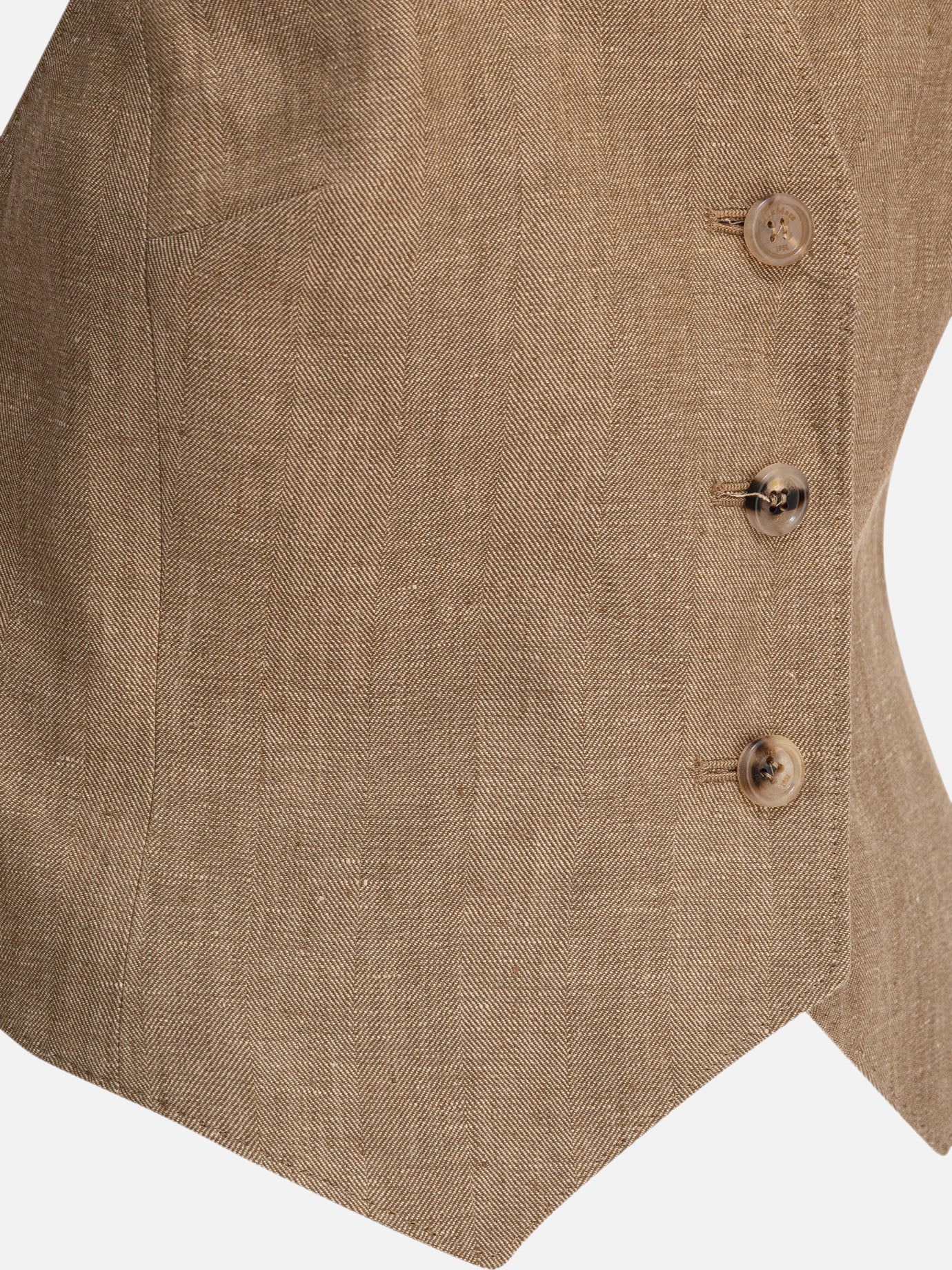 Max Mara Gilet in botavia di lino 14135374_38 Beige thumbnail_4
