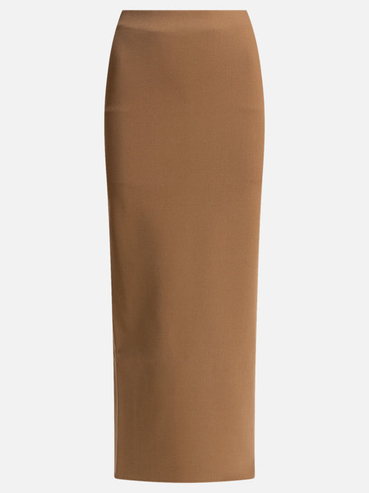 Max Mara Viscose crepe skirt 18744897_S Brown 1