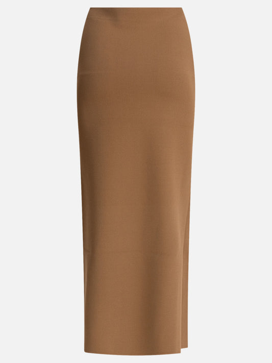 Max Mara Viscose crepe skirt 18744897_S Brown 2