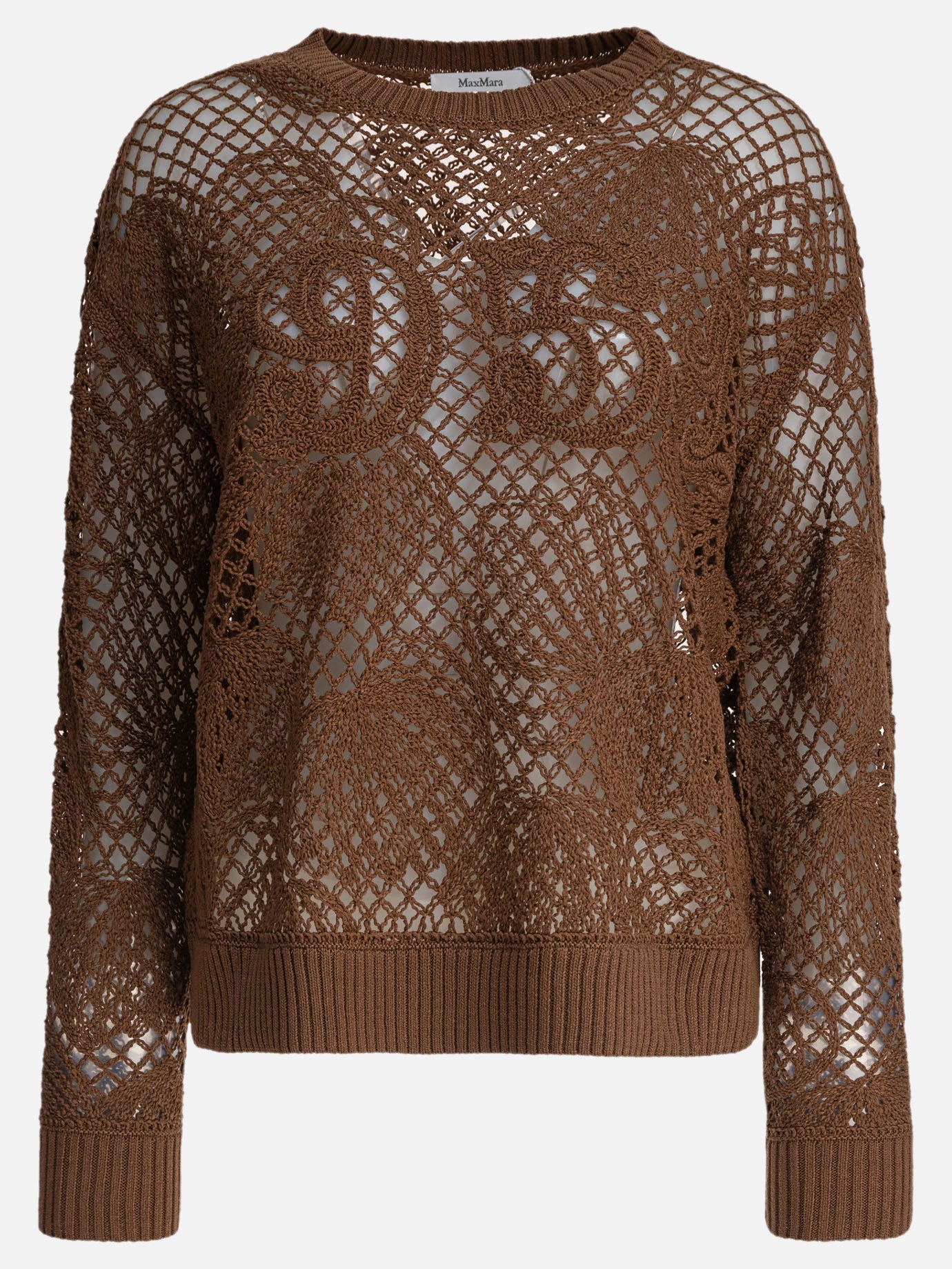 Max Mara Maglione ricamato 12982451_S Brown thumbnail_1