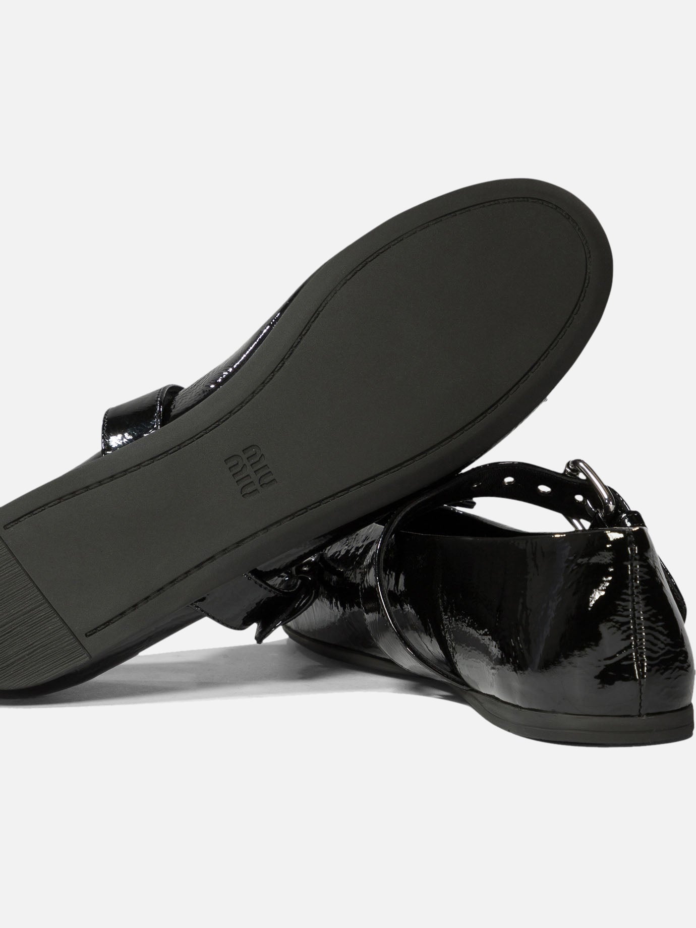 Miu Miu Leather ballet flats Black