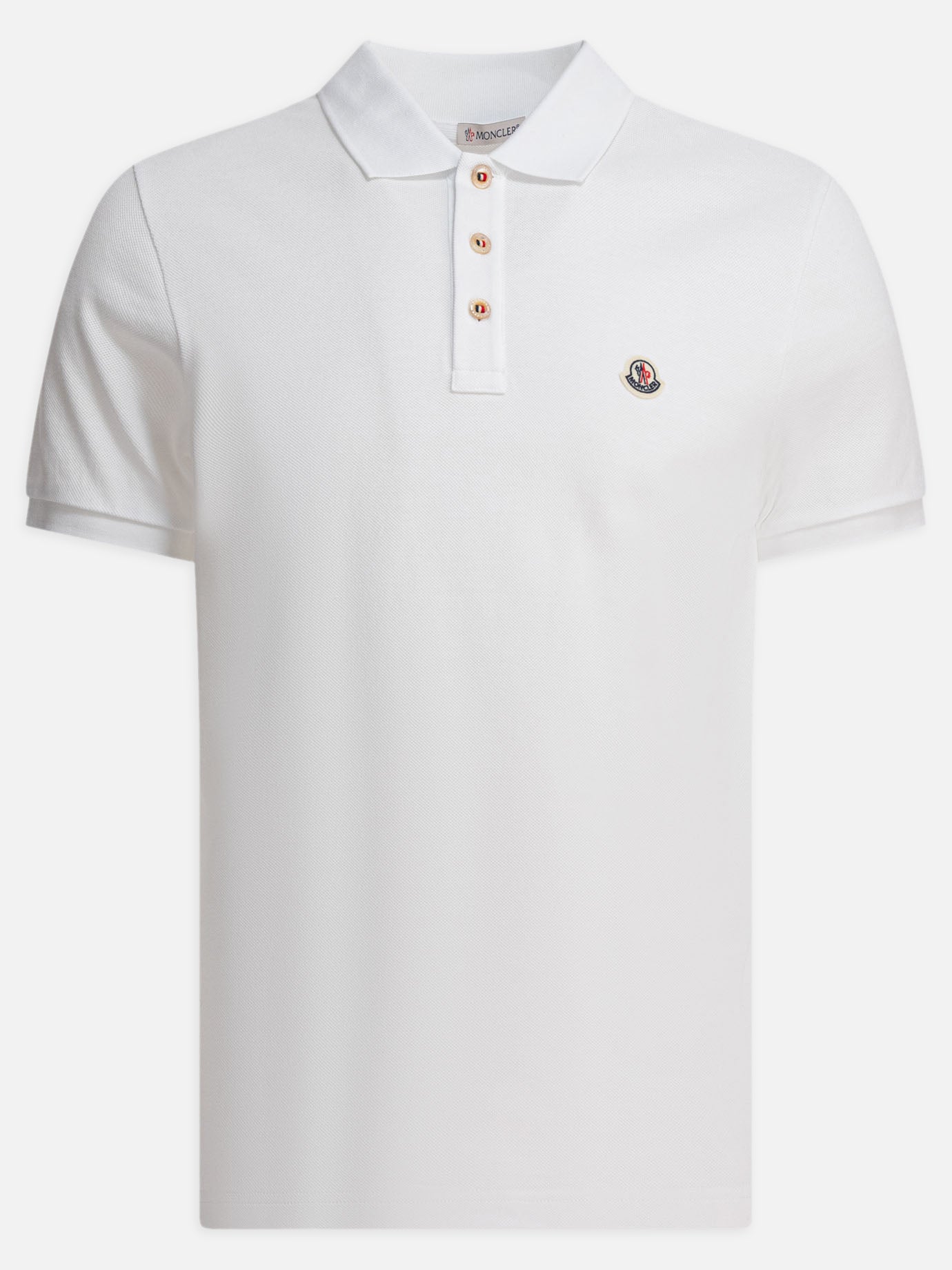 Moncler Cotton pique polo shirt with logo patch 18658619_S White thumbnail_1