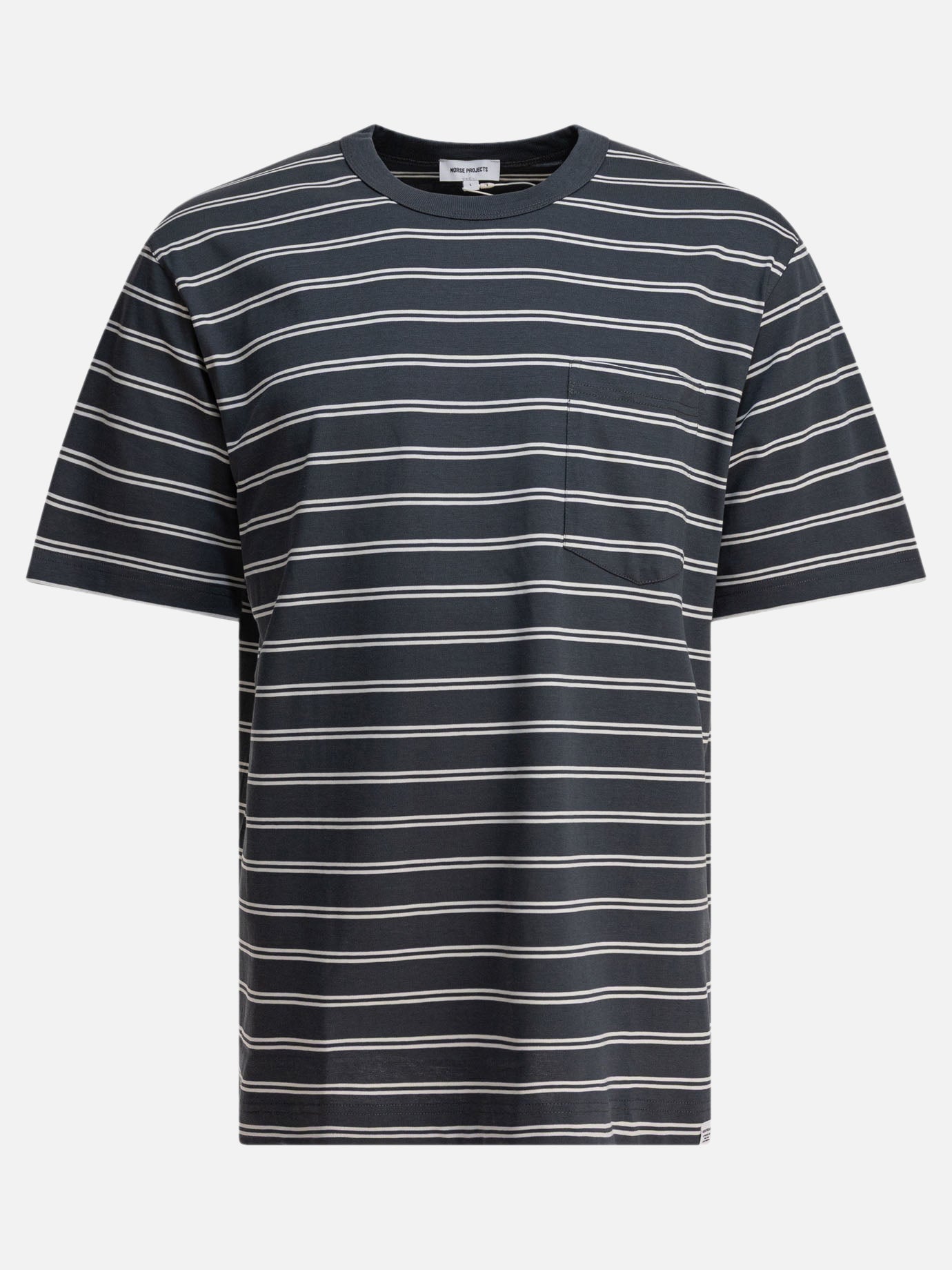 T-shirt girocollo Striped  Grigio - Norse Projects Uomo | PDP | VIETTI Online Store | thumbnail