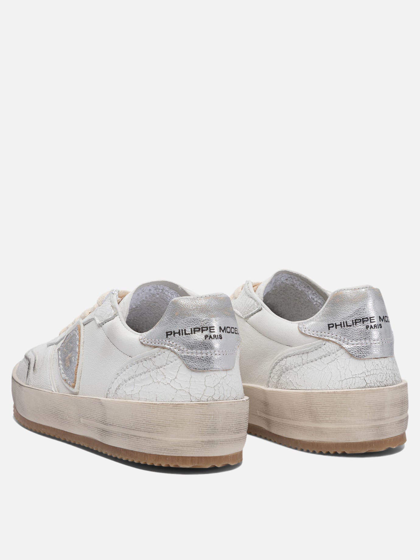 Sneaker basse 80% sheep leather 10% calf leather 10% goat leather - 100% poliurethane thermoplastic  Bianco - Philippe Model Paris Donna | PDP | VIETTI Online Store | Zoom-Modal_4
