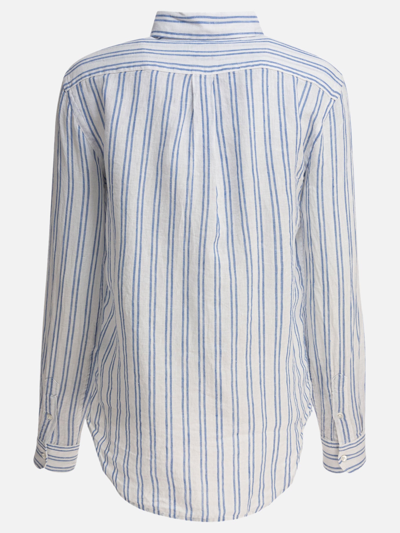 Polo Ralph Lauren Classic-fit striped linen shirt 12523602_XS Light blue thumbnail_2
