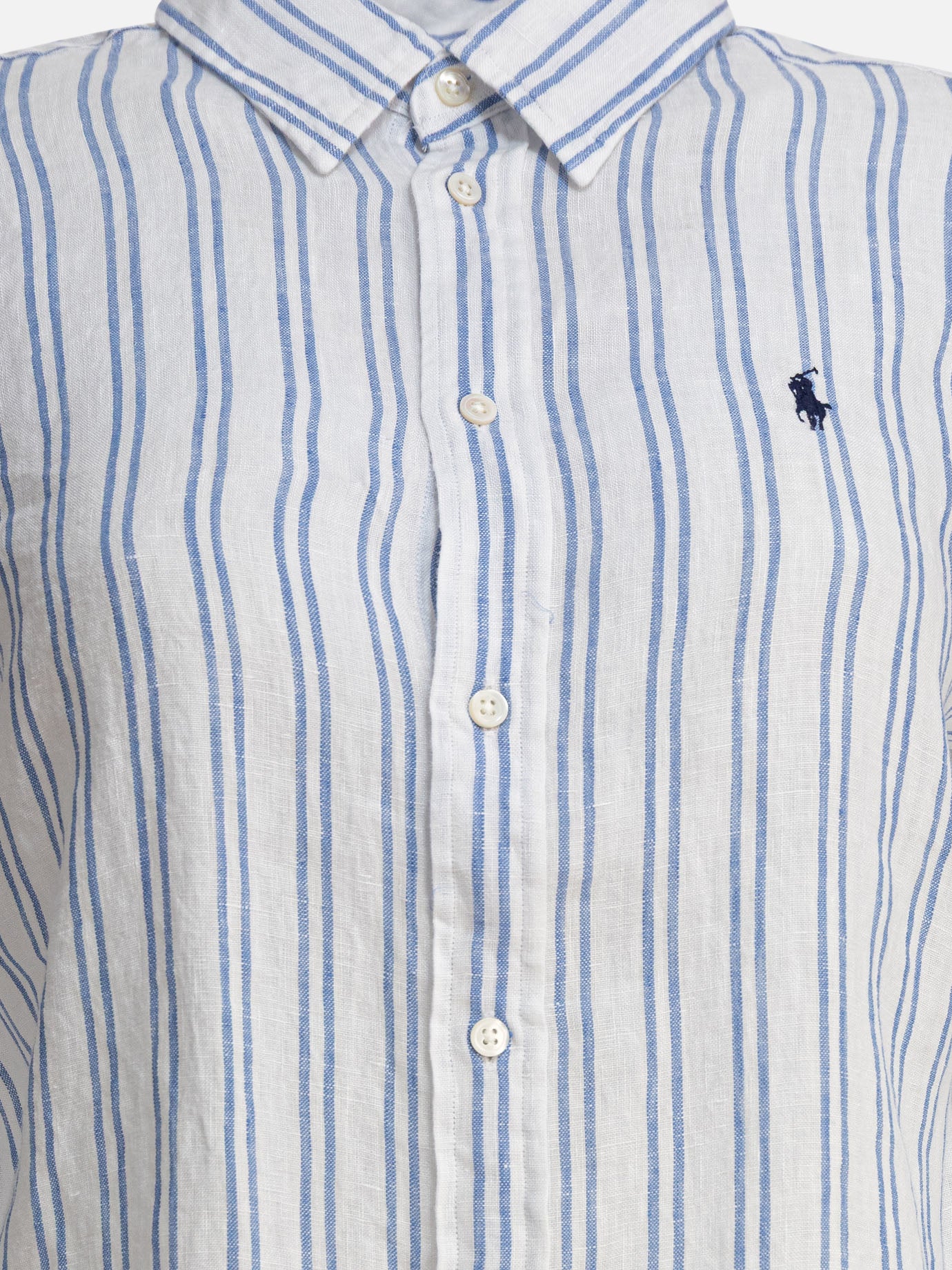 Polo Ralph Lauren Classic-fit striped linen shirt 12523602_XS Light blue thumbnail_3
