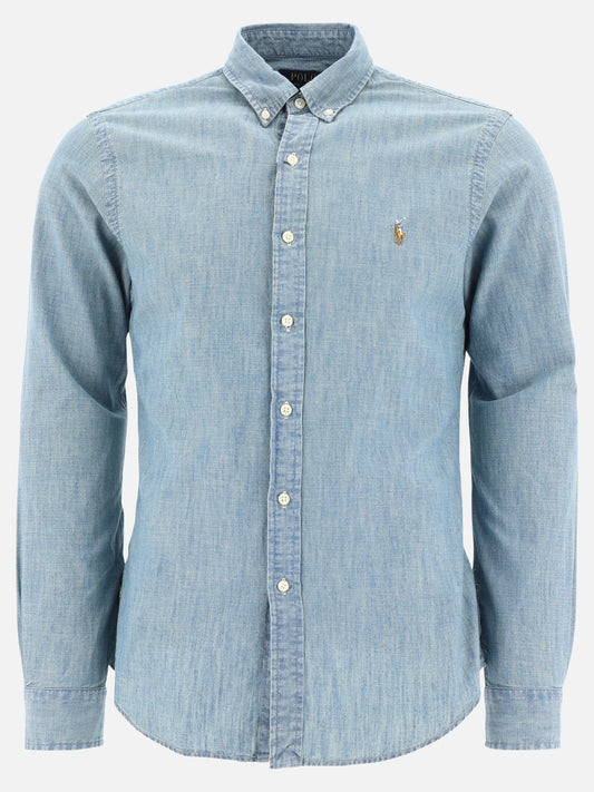 Polo Ralph Lauren Camicia in chambray slim-fit 10446741_S Light blue 1