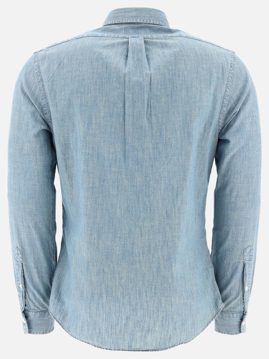 Polo Ralph Lauren Camicia in chambray slim-fit 10446741_S Light blue 2