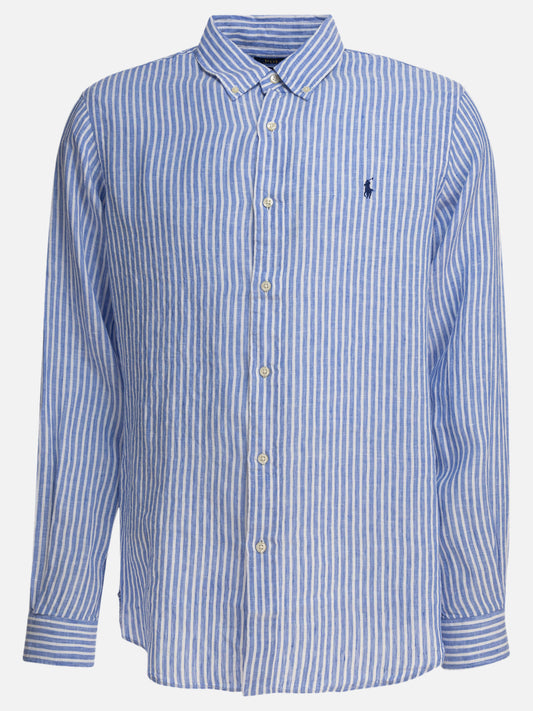 Polo Ralph Lauren Camicia in lino a righe 16902239_S Blue 1