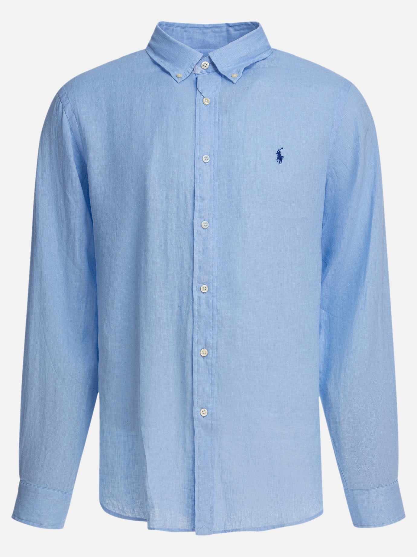 Polo Ralph Lauren Camicia in lino custom-fit 13722298_S Blue thumbnail_1