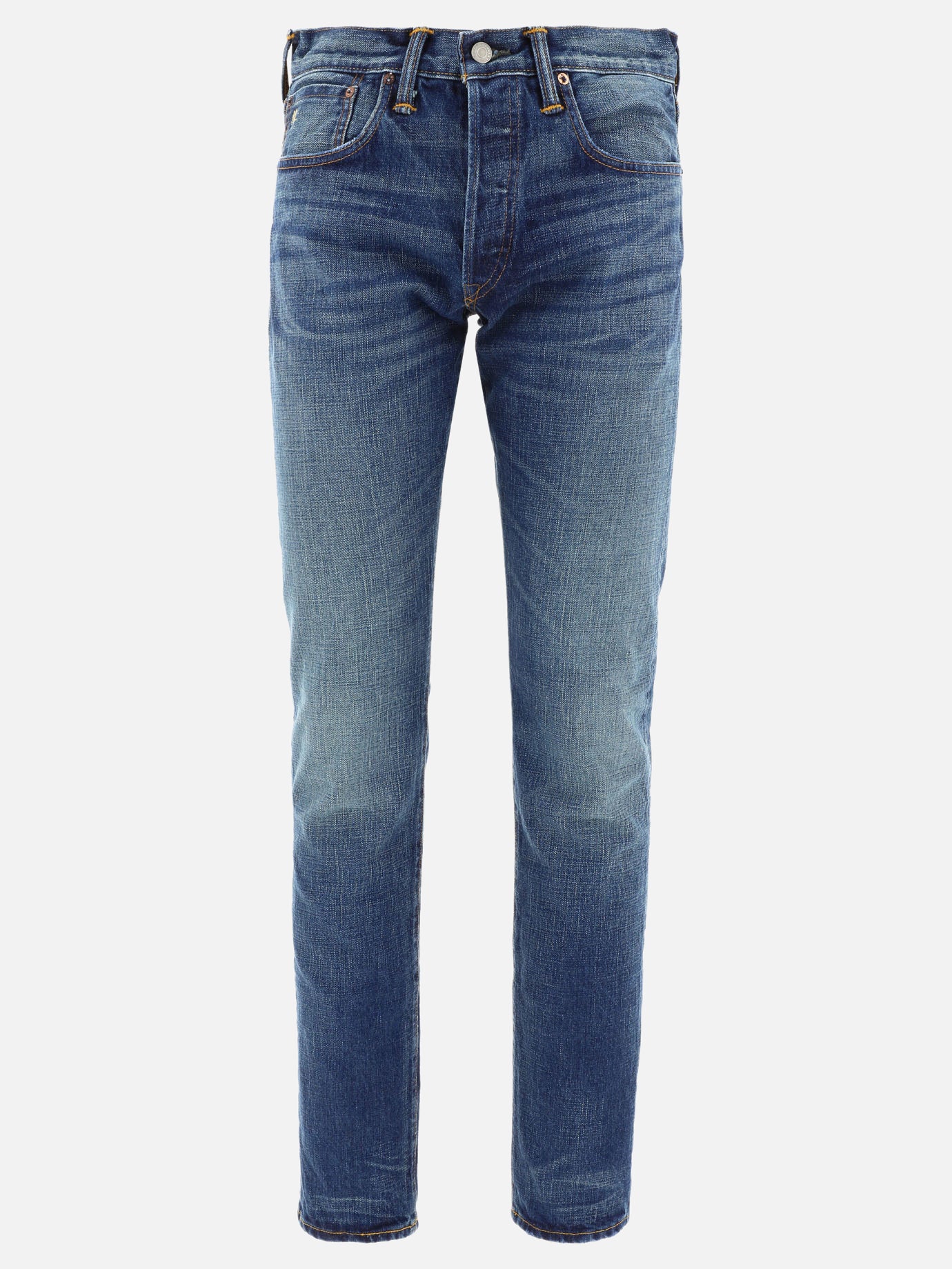 Jeans a gamba dritta Solid colour  Blu - RRL by Ralph Lauren Uomo | PDP | VIETTI Online Store | Zoom-Modal
