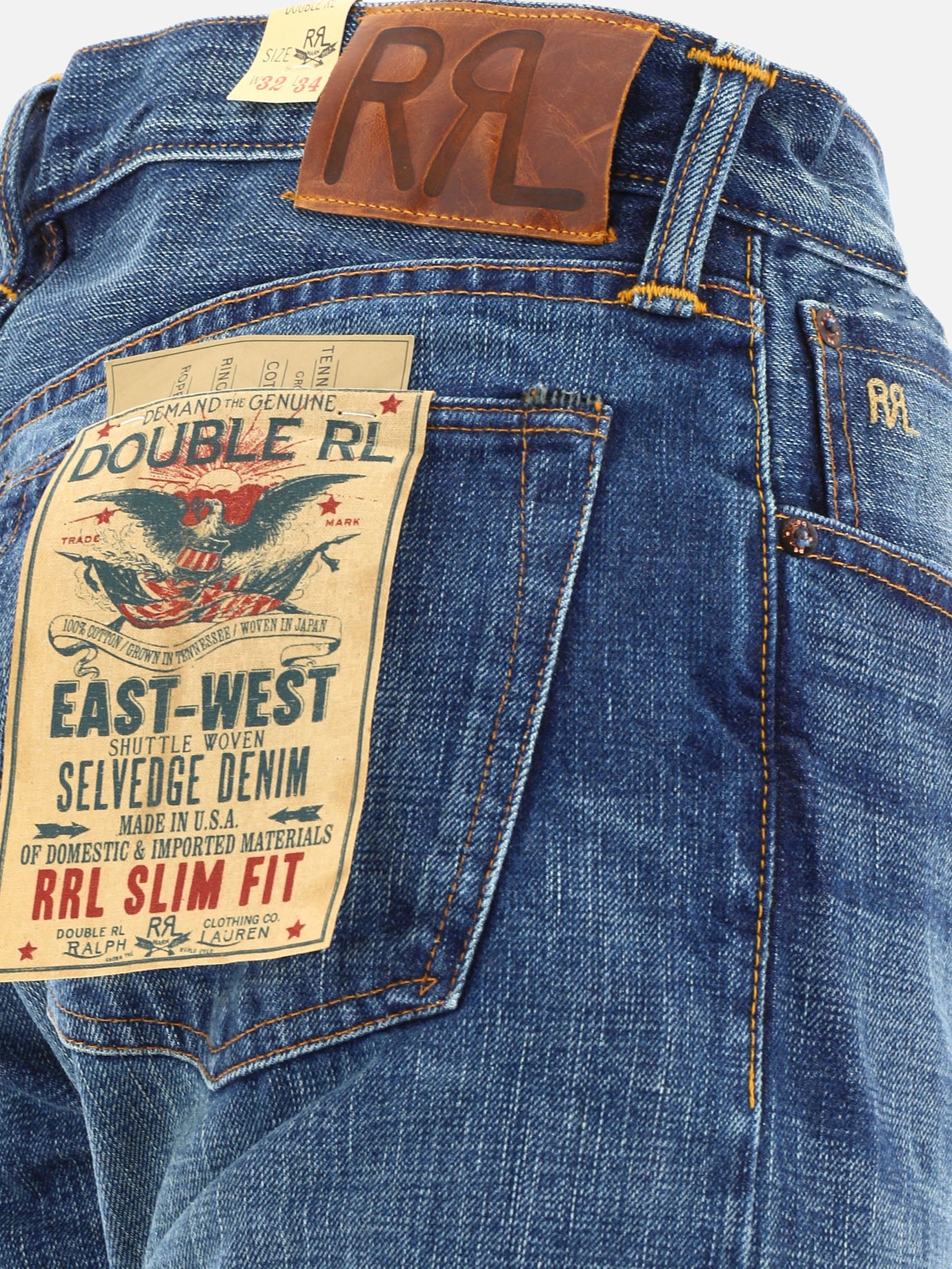 Jeans a gamba dritta Solid colour  Blu - RRL by Ralph Lauren Uomo | PDP | VIETTI Online Store | thumbnail_4