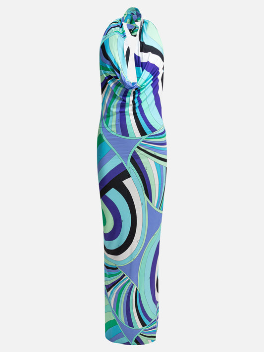 Pucci Long dress in Iride print 16317255_40 Light blue 1