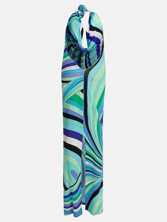 Pucci Long dress in Iride print 16317255_40 Light blue 2