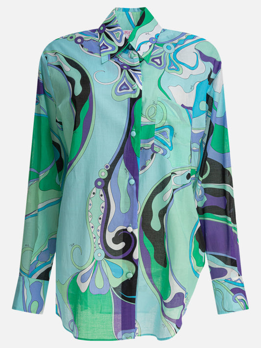 Pucci Orchidee print shirt 17515410_S Light blue 1