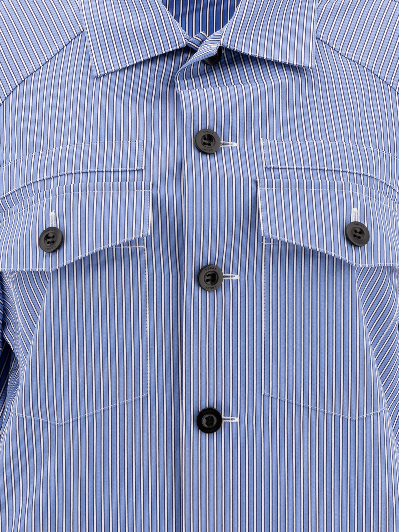 Sacai Camicia in cotone 19901990_1 Blue thumbnail_3