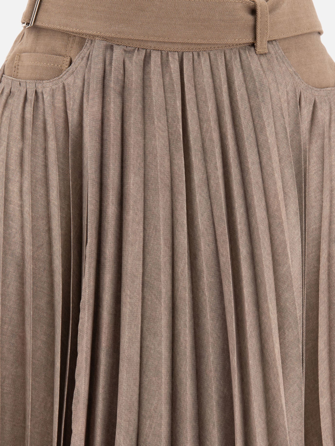 Sacai Pleated skirt 12671031_3 Beige thumbnail_3