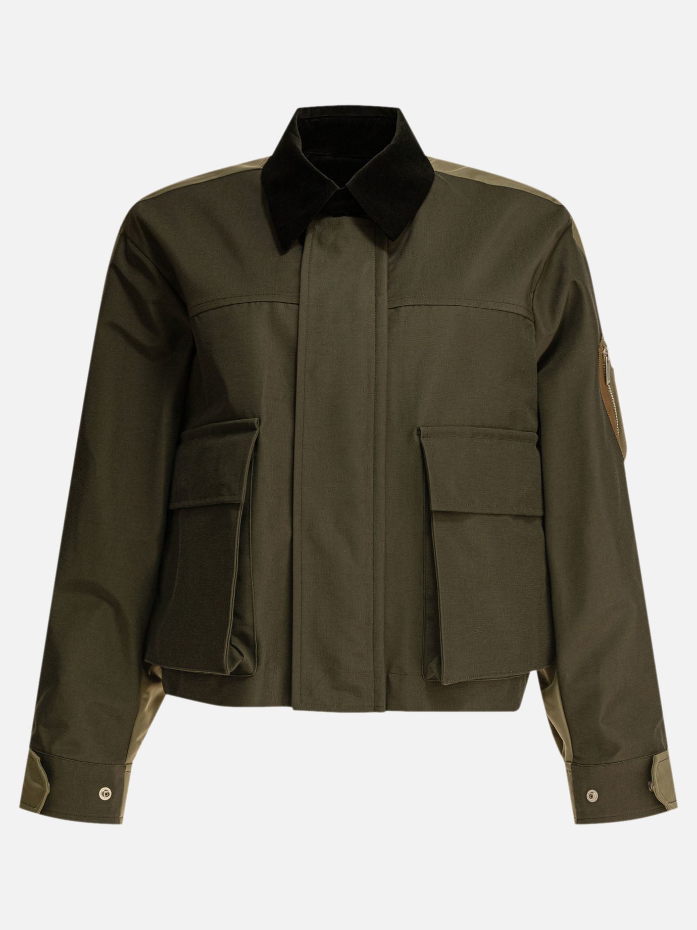 Sacai Crop jacket 10235450_2 Green thumbnail_1