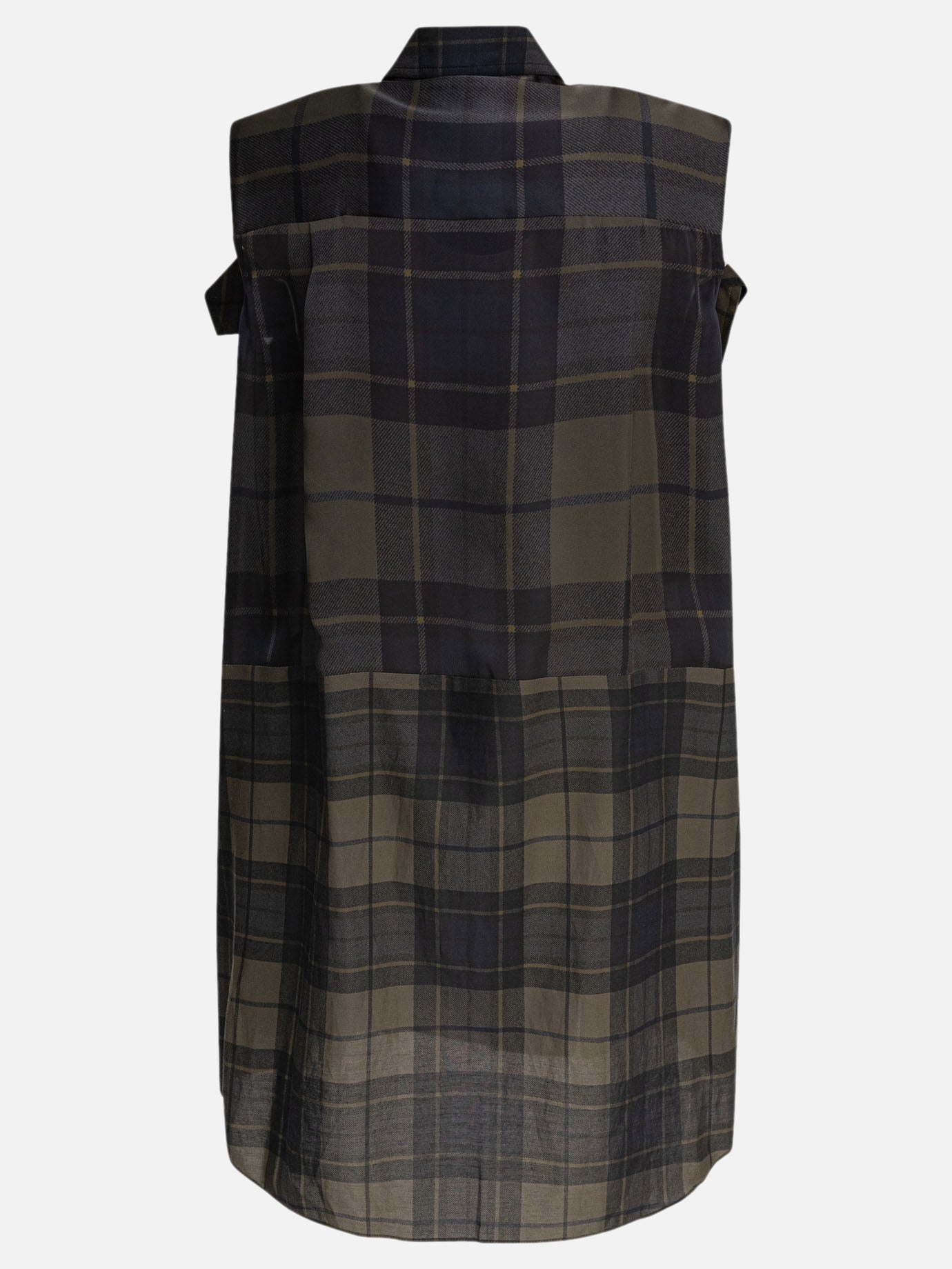 Sacai Plaid print dress 15298046_1 Grey thumbnail_2