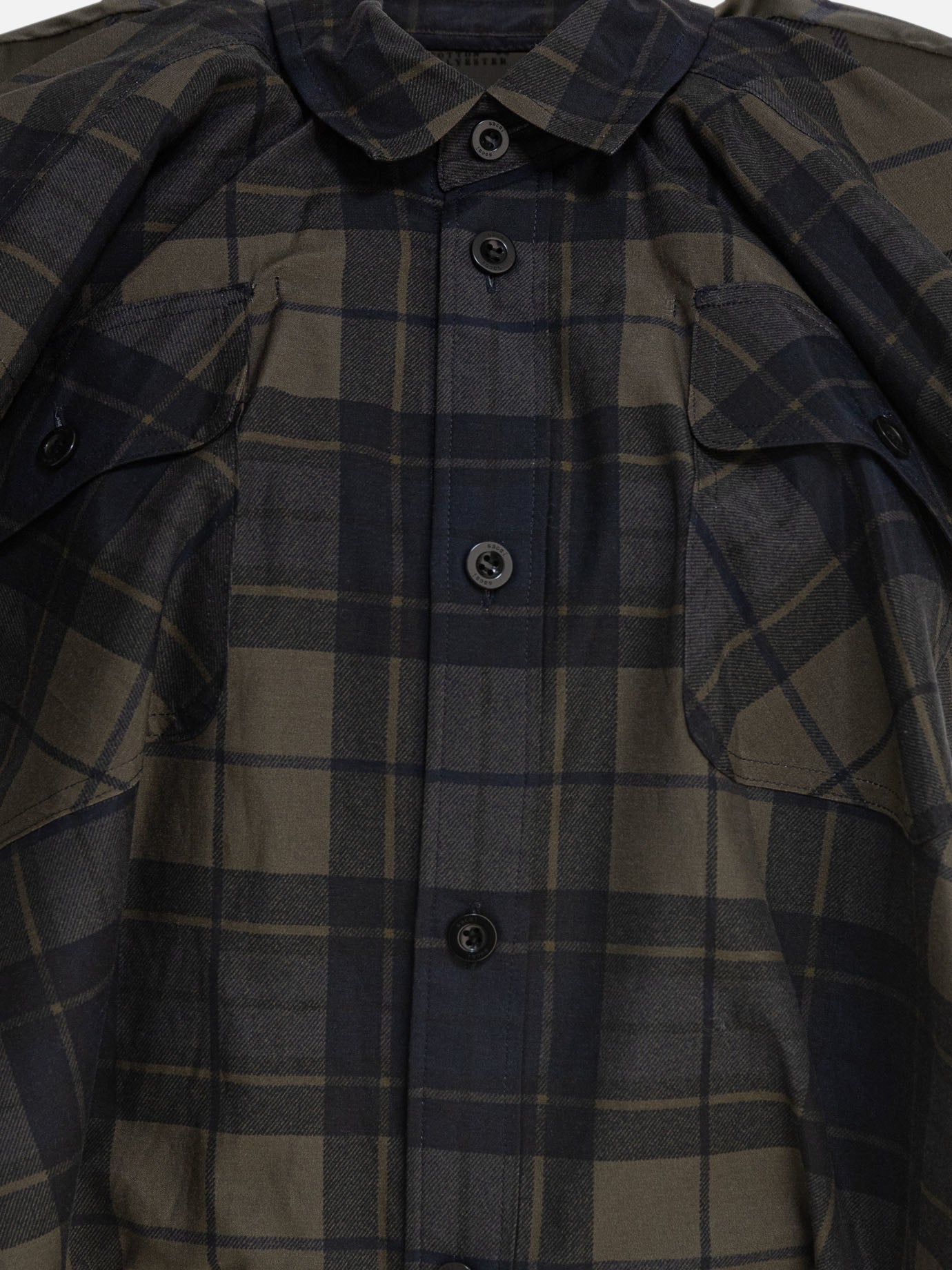 Sacai Plaid print dress Grey