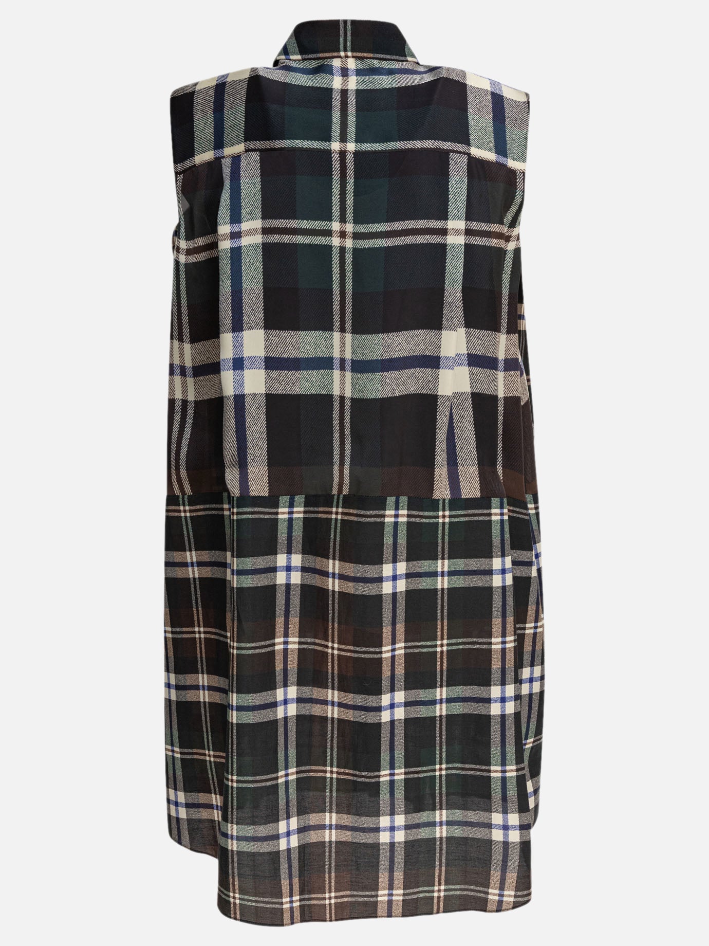 Sacai Plaid print dress Black
