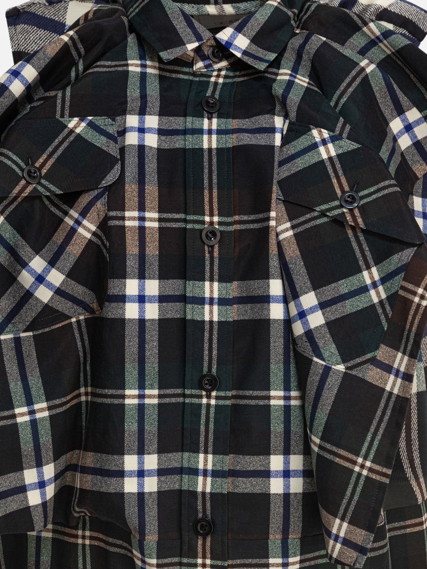 Sacai Plaid print dress Black