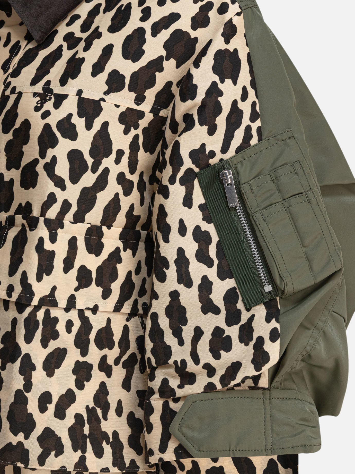 Sacai Giacca leopardata 18722623_1 Brown thumbnail_4