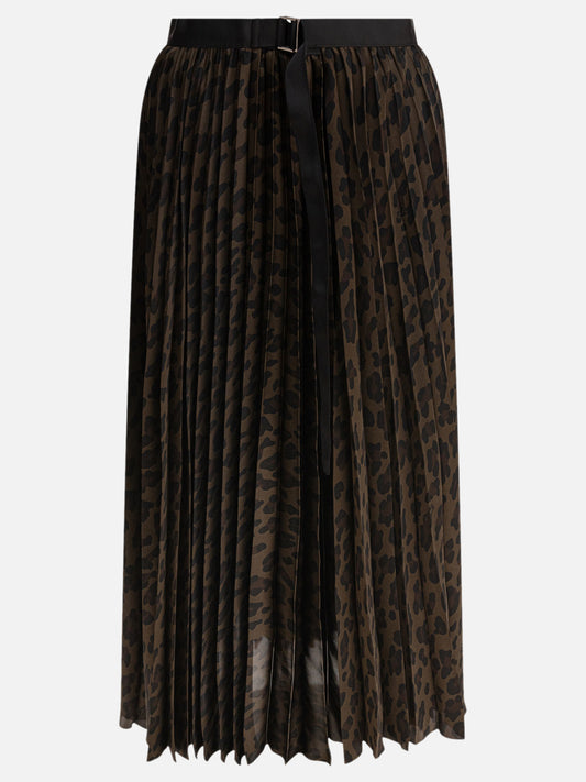 Sacai Gonna leopardata 11579965_2 Brown 1