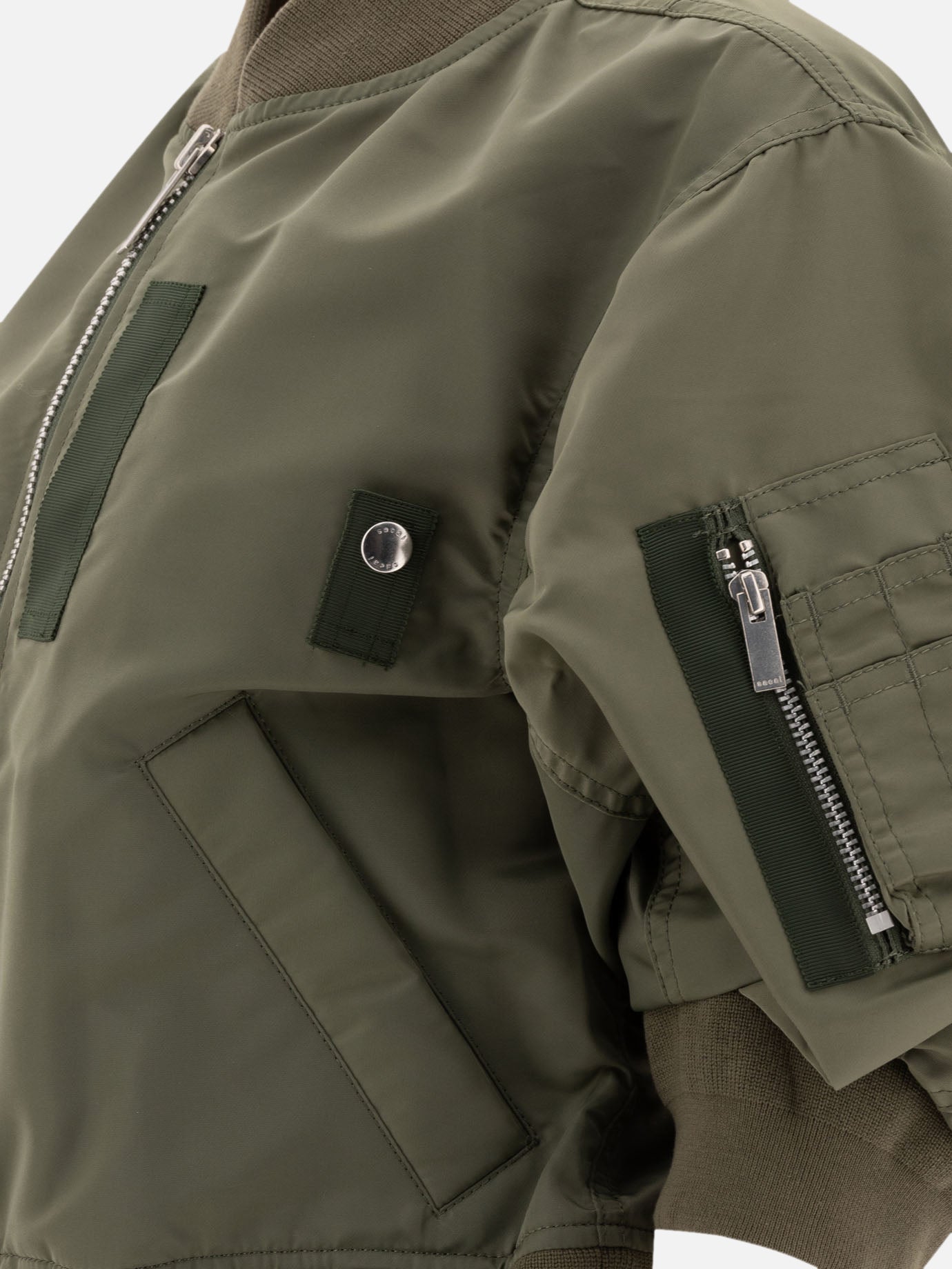 Sacai Bomber in nylon 14035715_1 Green thumbnail_4